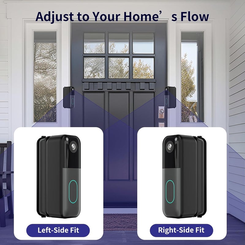 Pefecon Blink Doorbell Mount, 30–55 Degrees Angle Mount for All-New Blink Video Doorbell, Adjustable Door Bell Kits, Left/Right Universal Installation, Corner Holder with Wide Viewing Angle (Black) - Image 4